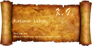 Katona Ixion névjegykártya